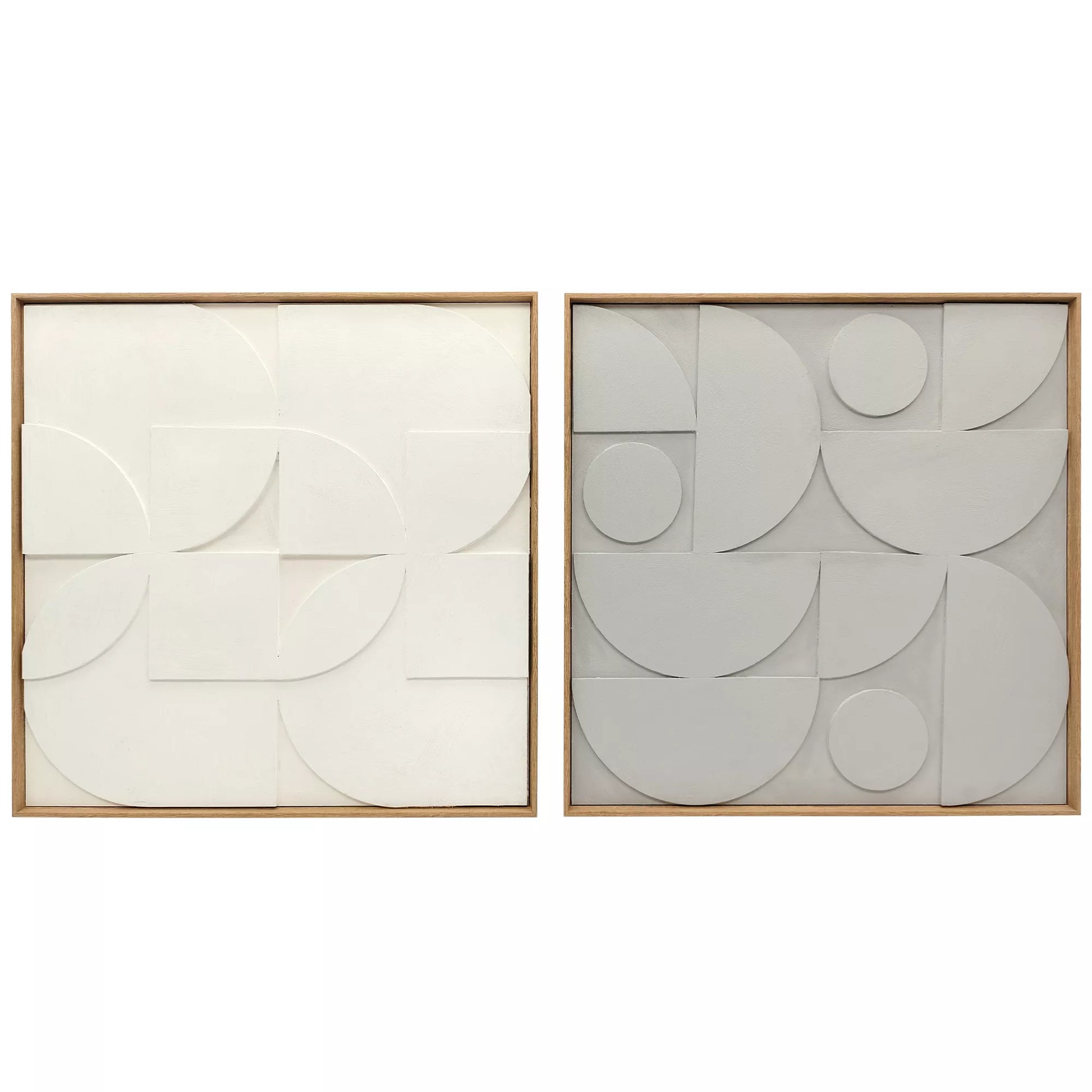 Sienų dekoracija 3D, 2 vnt. rinkinys, geometrinė sienų dekoracija, moderni sienų dekoracija, skirta svetainei, prieškambariui, 80 x 3,5 x 80 cm, balta