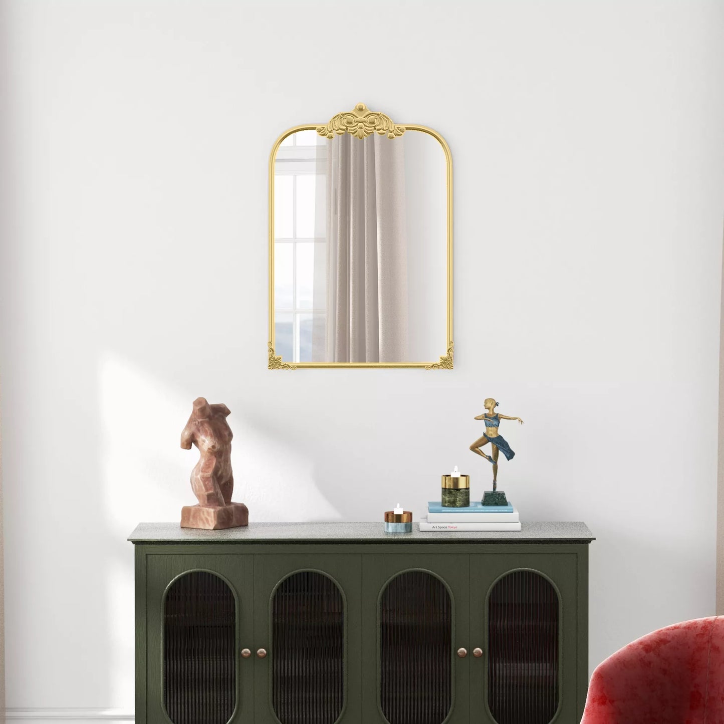 Sieninis veidrodis, stilingas, 60x3x87cm, aukso atspalvio