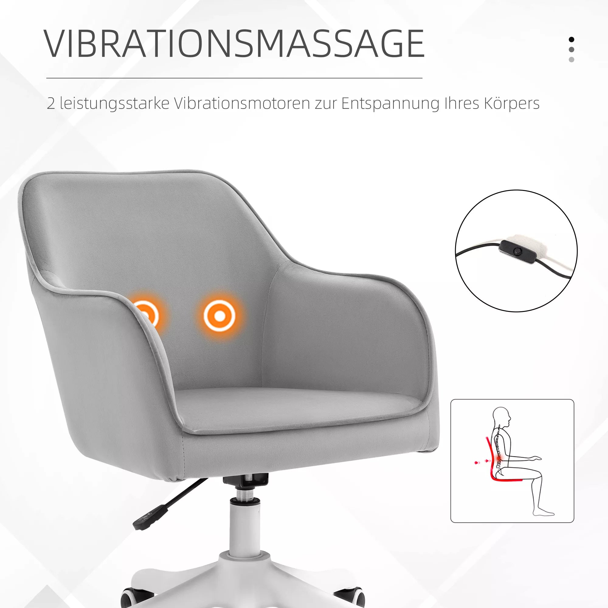 Schema su vibraciniu masažu ir dviem varikliais