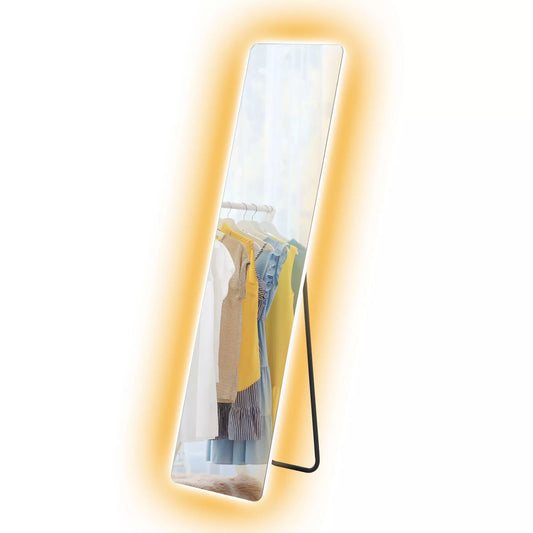 LED viso kūno veidrodis, lietimui jautrus valdymas, pritemdomas, berėmis, 40 x 150 cm