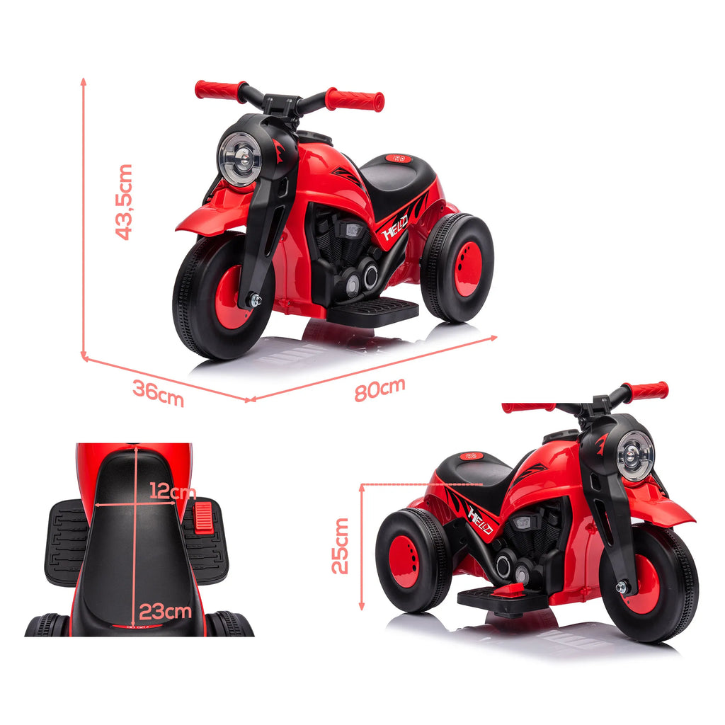 Vaikų elektrinis motociklas, 6 V vaikų motociklas su muzika, greitis 2,5–3 km/h, skirtas 2–5 metų vaikams