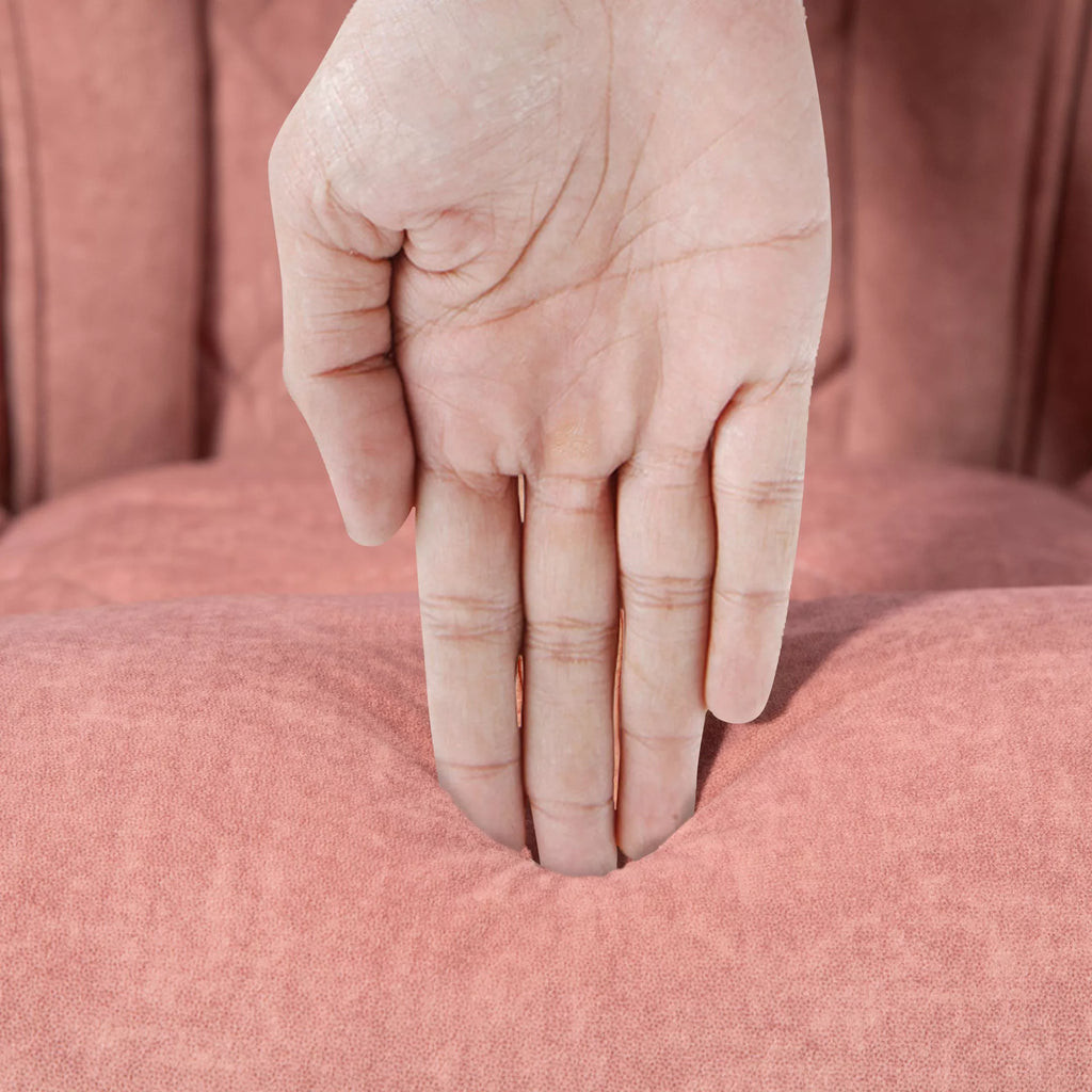 Ergonomiška biuro kėdė su masažo funkcija, kojų atrama, sukiojama, su ratukais, rožinė