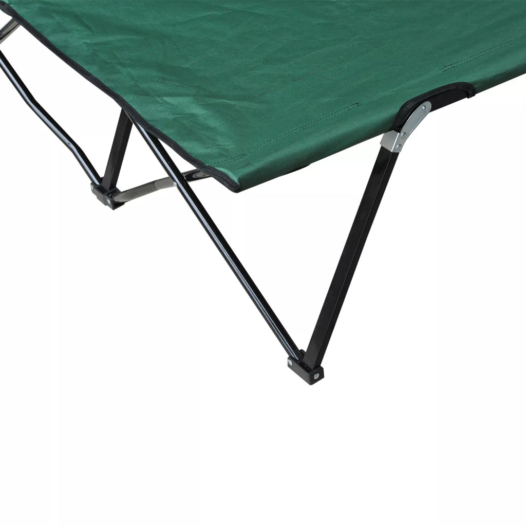 Sulankstoma kempingo lova 2 asmenims Sulankstoma lauko lova su nešimo krepšiu, atlaiko iki 136 kg svorį Plienas Oxford Žalia+Juoda 193 x 125 x 40 cm