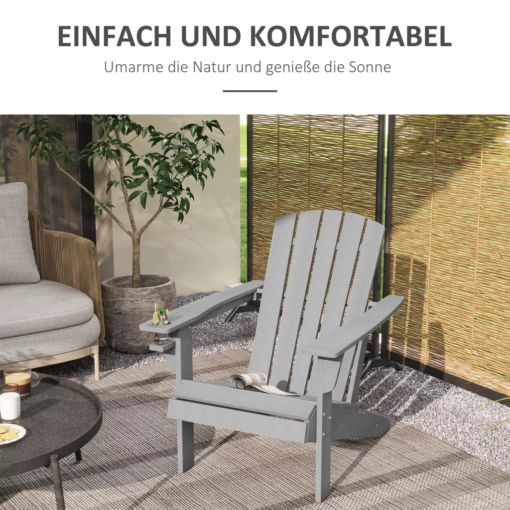 Sodo kėdė, ergonomiškas dizainas, atspari atmosferos poveikiui, HDPE, pilka, 75 x 87 x 90 cm