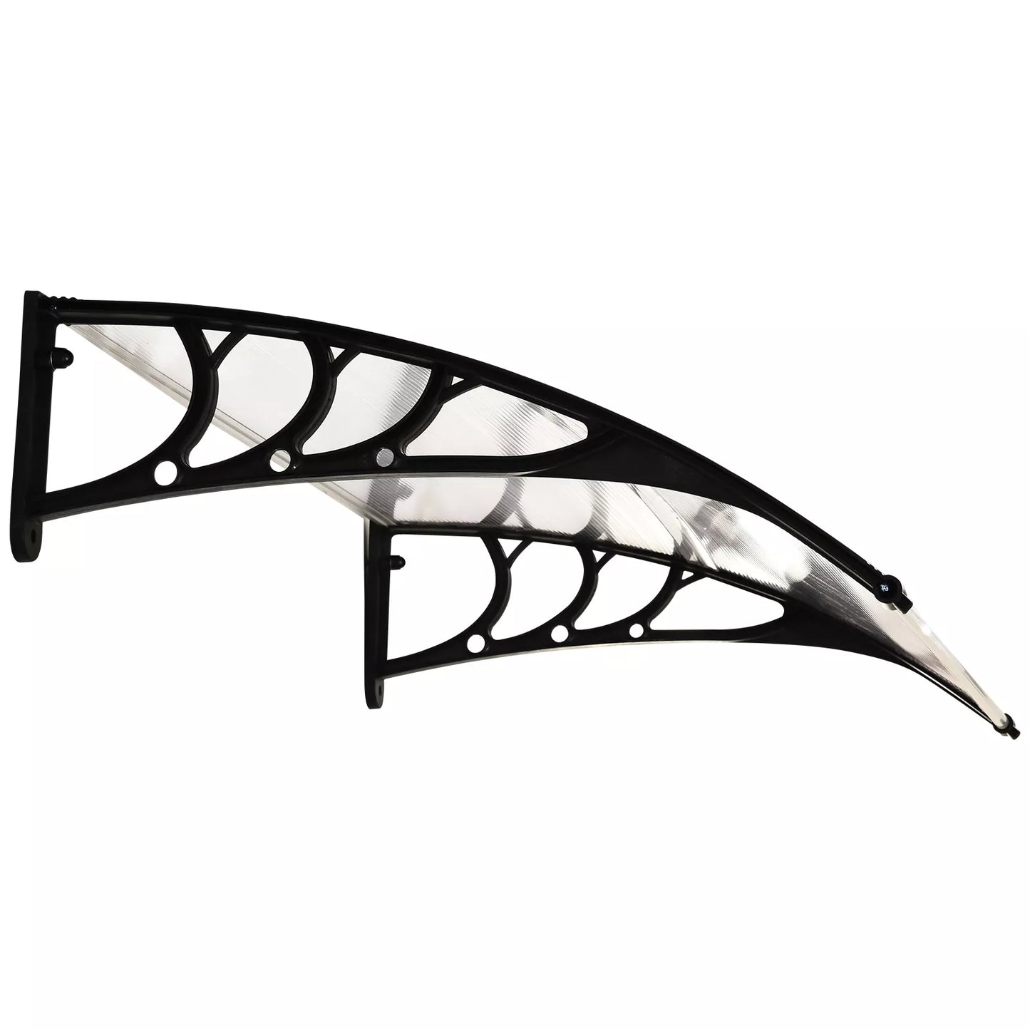 Stogelis virš durų 75 x 120 cm, vienšlaitis stogelis, polikarbonatinis, baltas