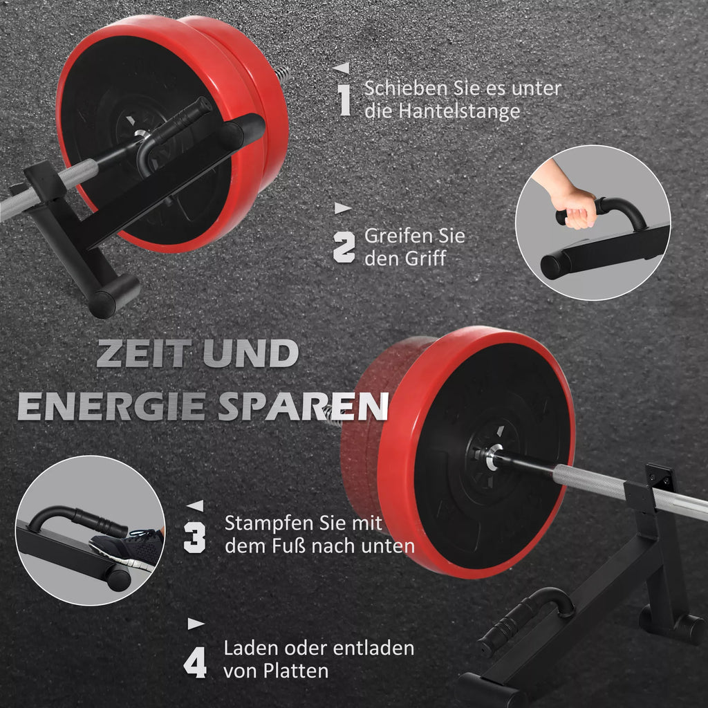 Barbell Jack Deadlift Jack su neslystančia rankena Stumdymas su štanga 50 x 12 x 33 cm Juoda