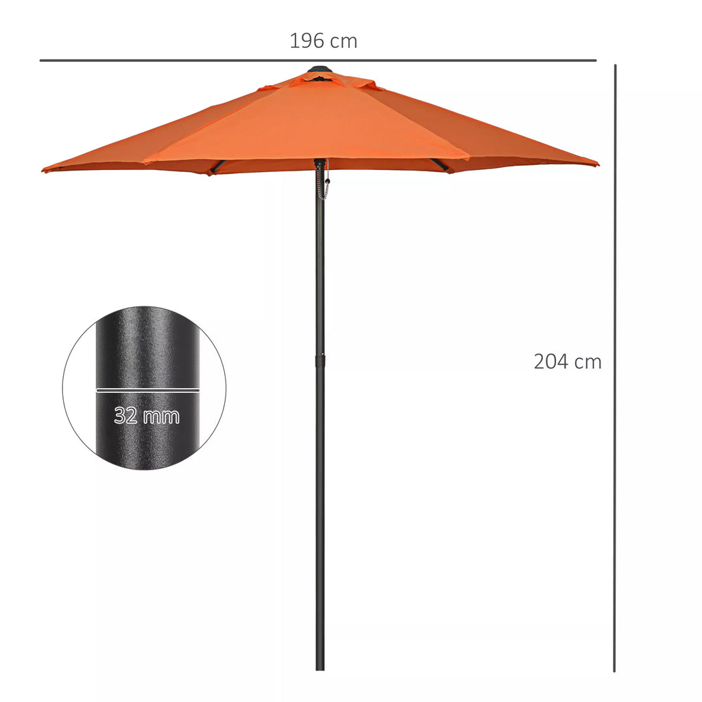 Skėtis nuo saulės Ø196 cm, šešiakampis balkono skėtis paplūdimiui, balkonui, sodui, oranžinis