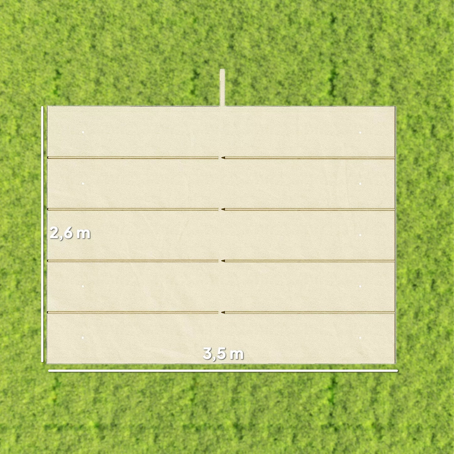 Pavėsinės stogas, su drenažo angomis, poliesteris, 4x3 m, kreminė spalva