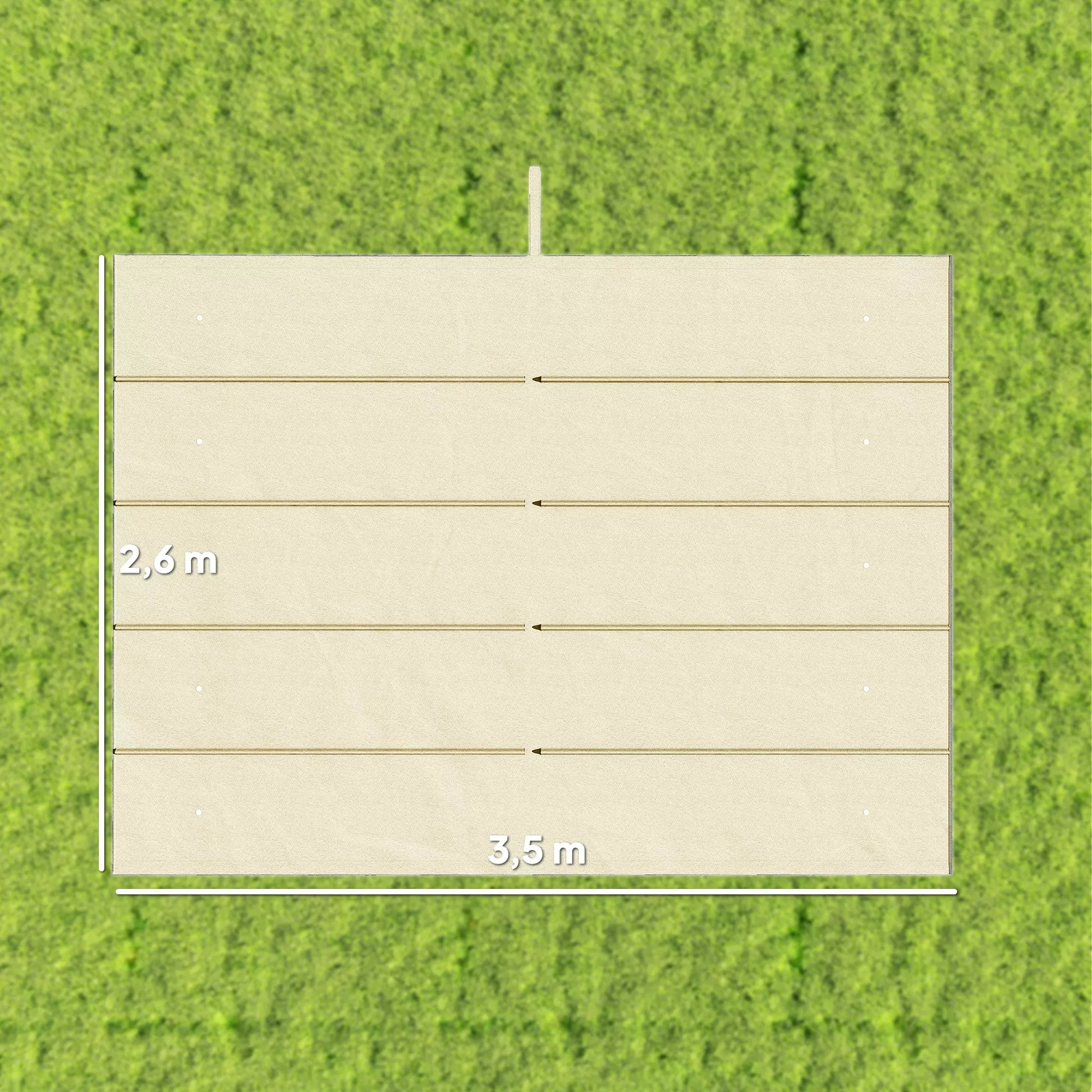 Pavėsinės stogas, su drenažo angomis, poliesteris, 4x3 m, kreminė spalva