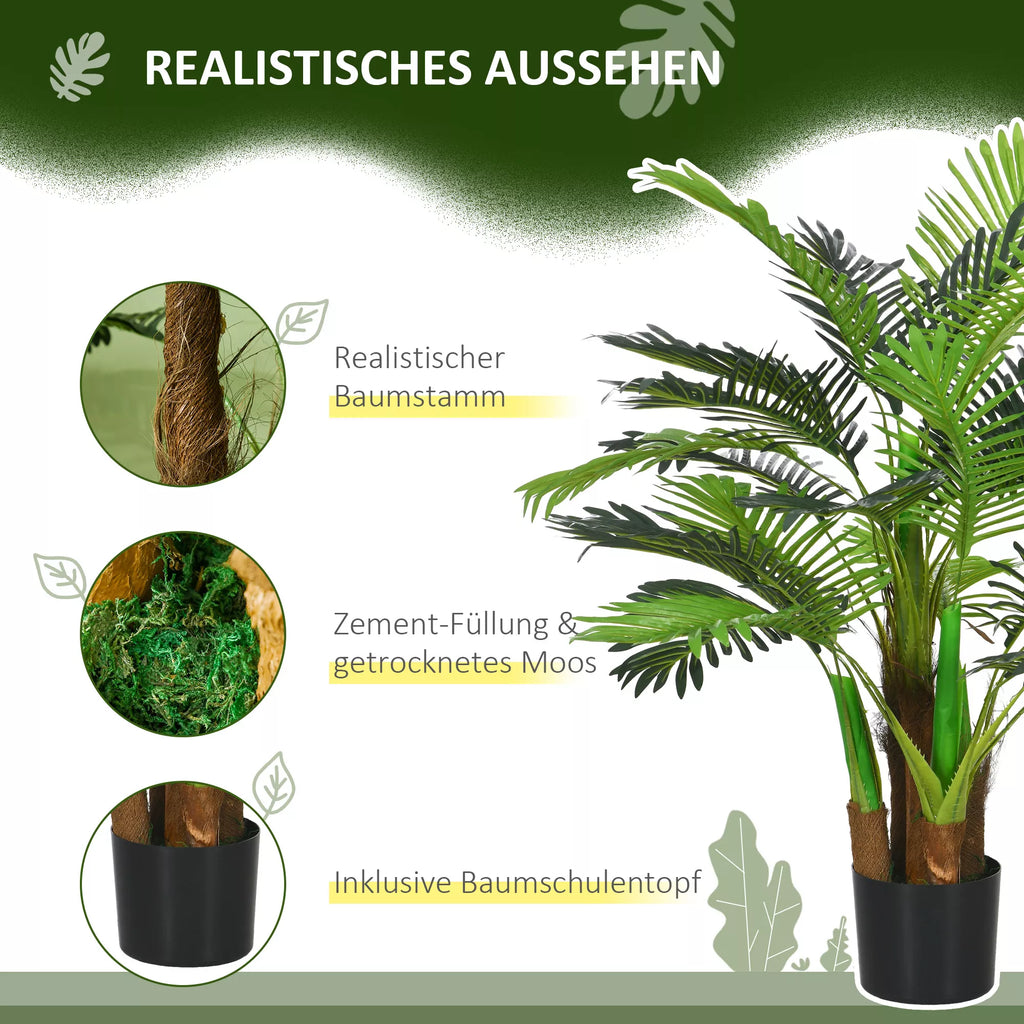 Dirbtinė palmė, 1 m, su vazonu, žalia