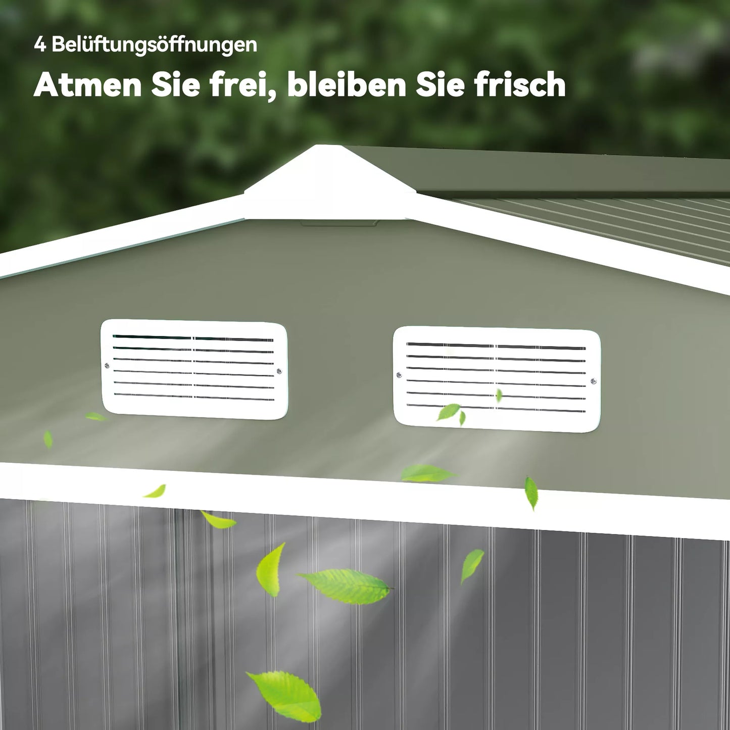 Metalinė sodo pavėsinė su stumdomomis durimis 2,77 x 1,95 x 1,92 cm, šviesiai žalia Outsunny