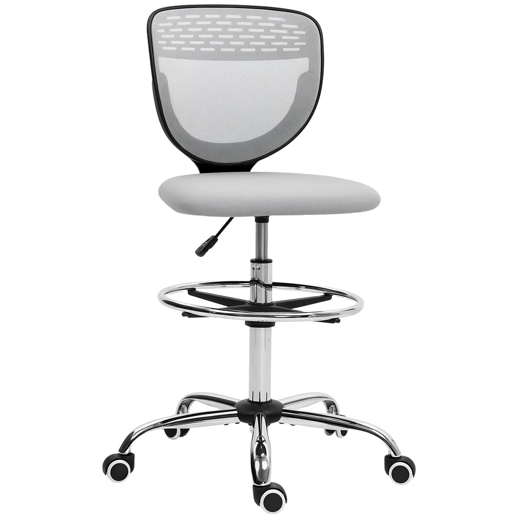 Ergonominis darbo kėdė poliesteris 106-126 cm reguliuojamo aukščio šviesiai pilka