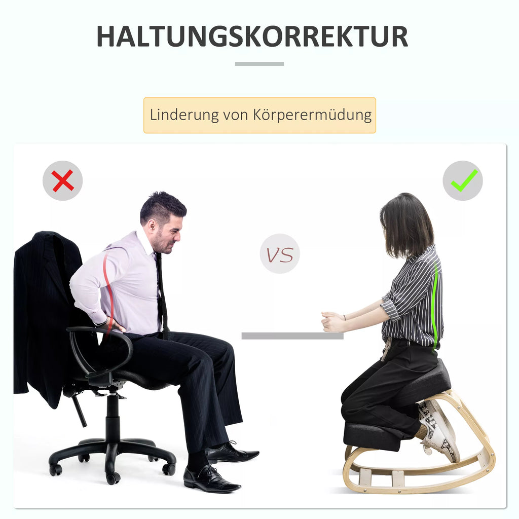 Ergonominė kelių kėdė, reguliuojamas aukštis, iki 120 kg, juoda