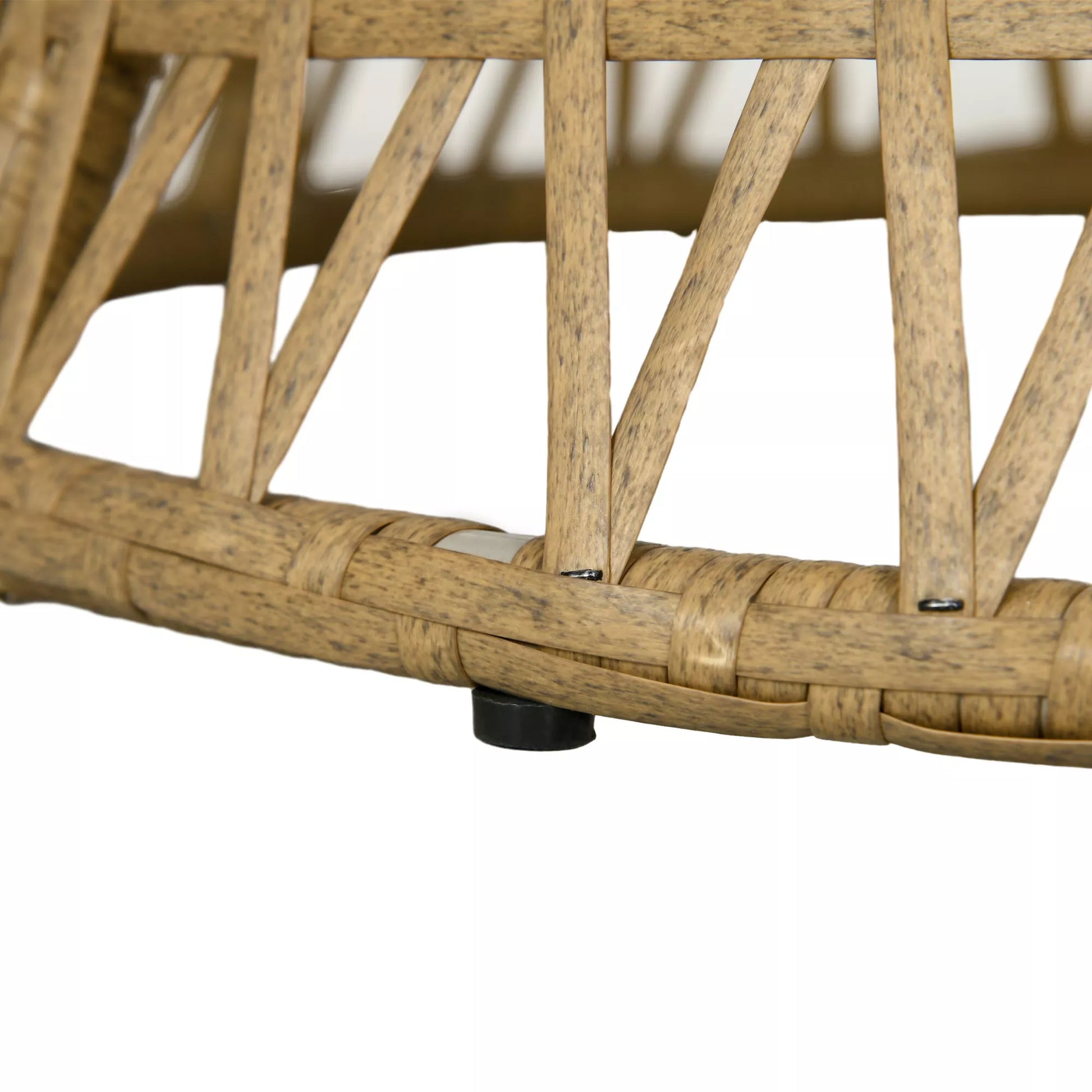 Krepšinio kėdė Rotango kėdė Lauko kėdė, boho stiliaus, atspari oro sąlygoms, 85 cm x 70 cm x 82 cm, kreminė + natūrali