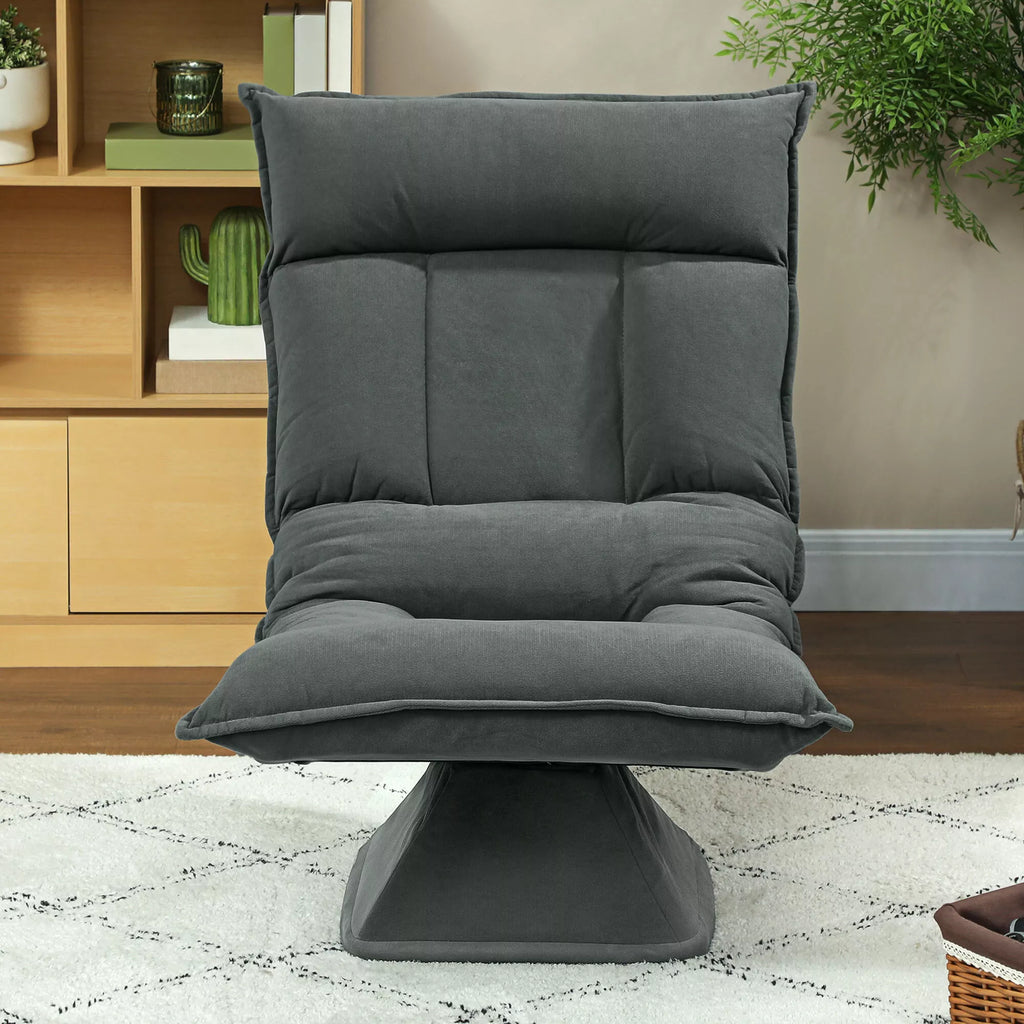 Grindų kėdė Lazy Sofa, pasukama, reguliuojamu atlošu, tamsiai pilka