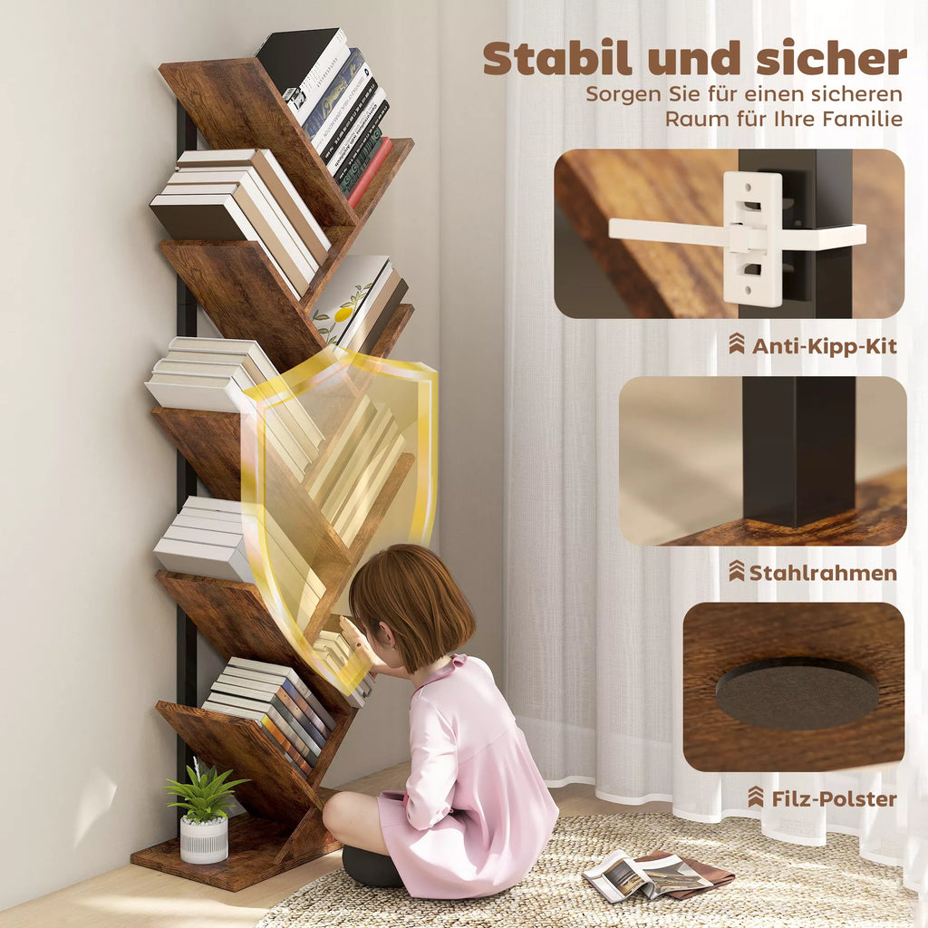 Pastatoma lentyna Living room, 9 lentynos, ruda