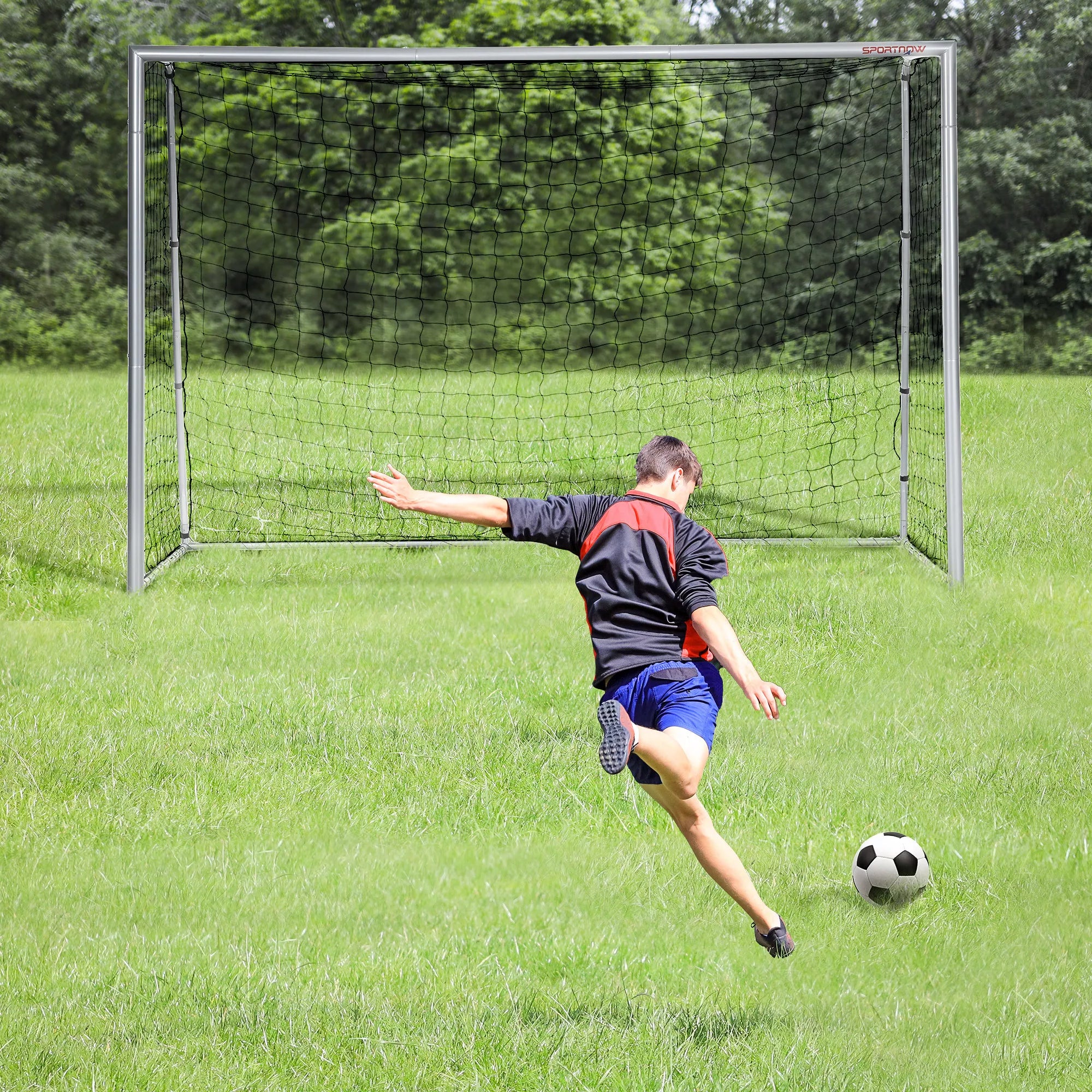 Atsparus oro sąlygoms futbolo vartai, tvirtas tinklas, stabilus metalinis rėmas, lengvas surinkimas, 300 x 200 x 120 cm