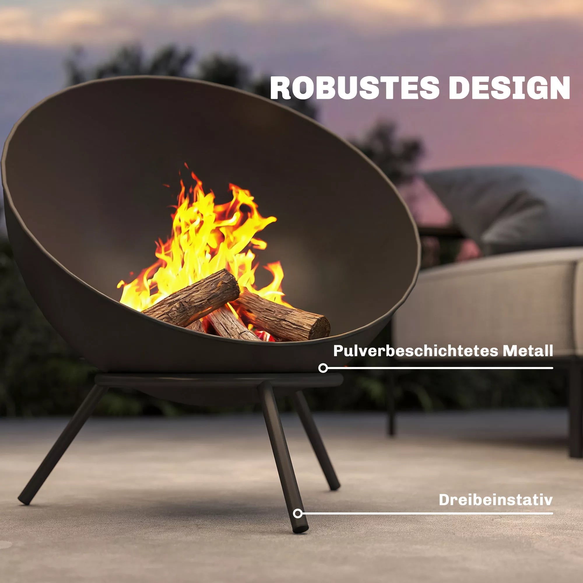 Ugnies dubuo 60 x 53 x 66 cm, reguliuojamas, su ugnies vieta, su kuro maišikliu, anglies grotelėmis, stovu, juodos spalvos