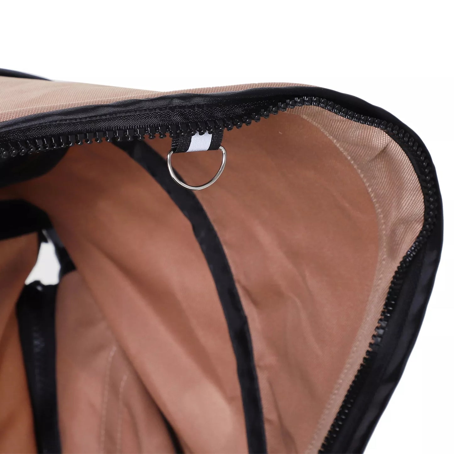 Šunų vežimėlis iki 10 kg, sulankstomas, su apatiniu krepšiu, 2 puodelių laikikliais, stogeliu nuo saulės, kavos rudos spalvos