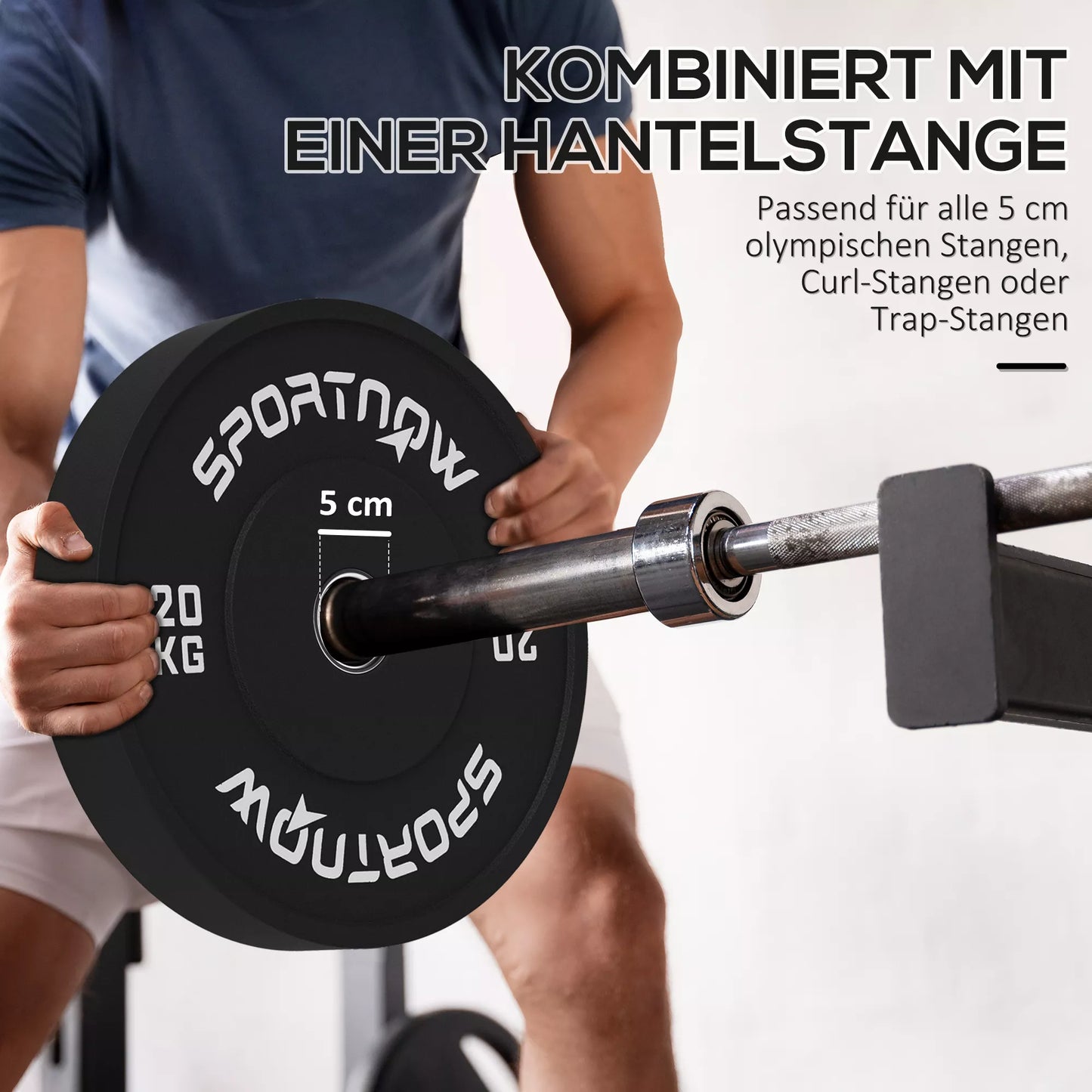 Hantelių diskų rinkinys, 2 x 20 kg, olimpinio standarto, guminis, tylus, juodas