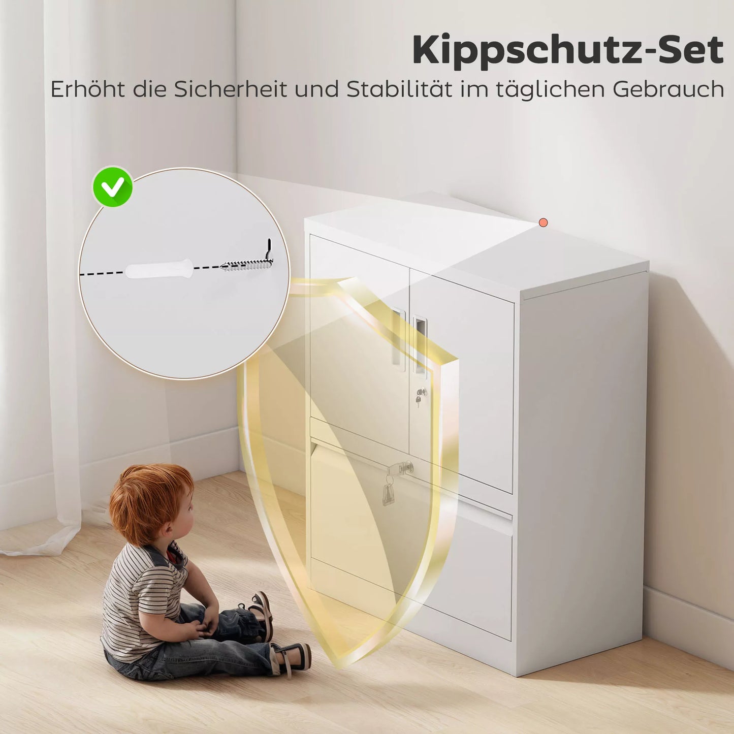 Dokumentų spinta Biuro spinta Užrakinama Daugiafunkcinė plieninė spinta su 2 durimis, reguliuojamomis lentynomis Balta