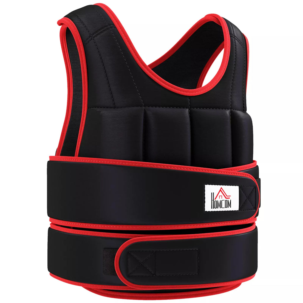 Svorinė liemenė 20 kg reguliuojama, juoda-raudona