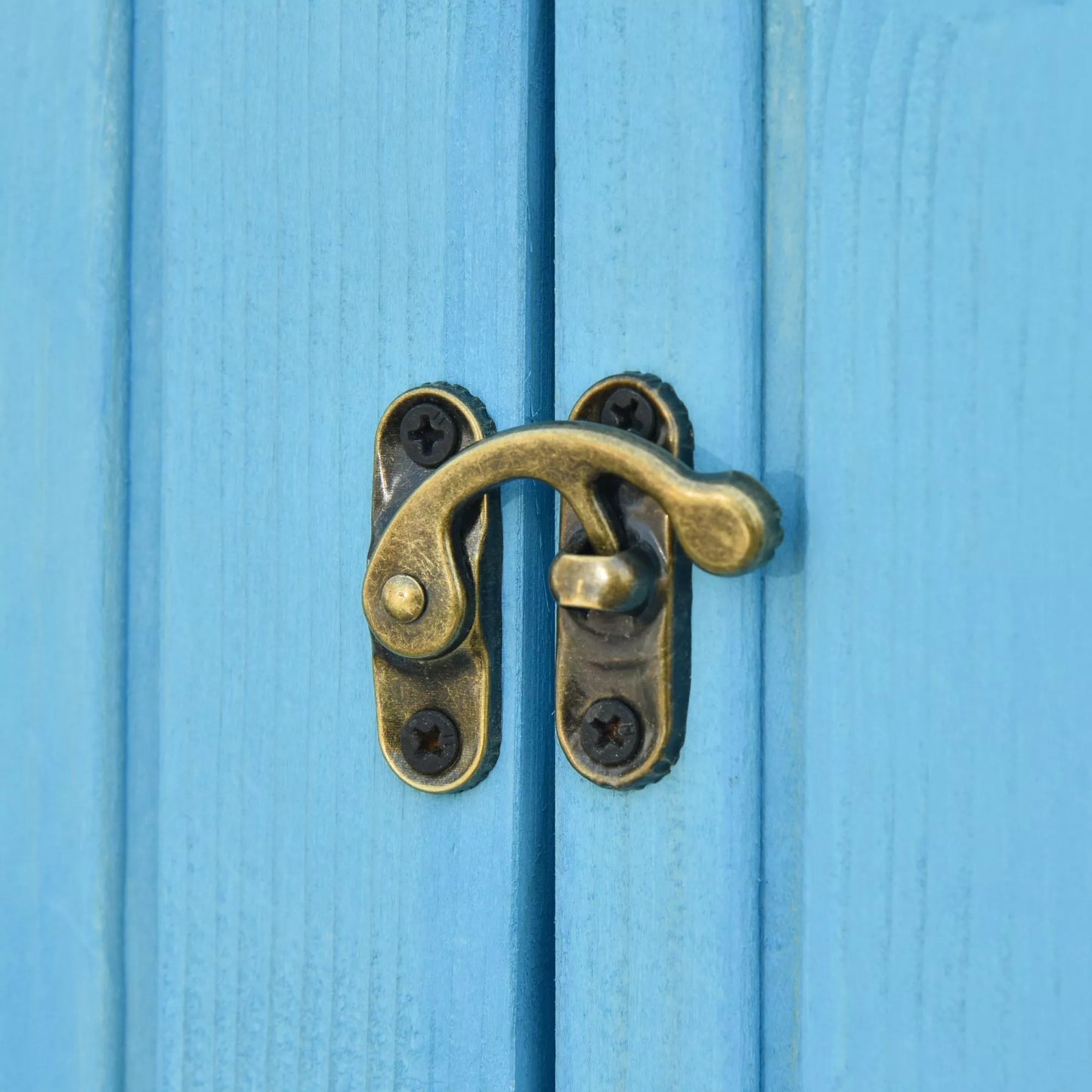 Sodo namelis įrankių sandėliukas su malkine, 3 lentynomis, asfalto danga, eglės mediena, dangaus mėlynumo, 130 x 54,5 x 180 cm