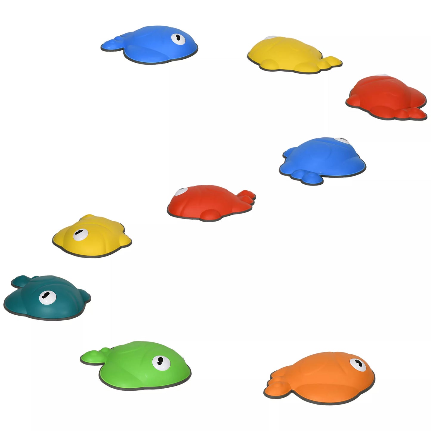 AIYAPLAY Balansinės pakopėlės, 9 vnt. rinkinys, neslystančios, sukiojamos, skirtos naudoti lauke ir viduje, spalvotos