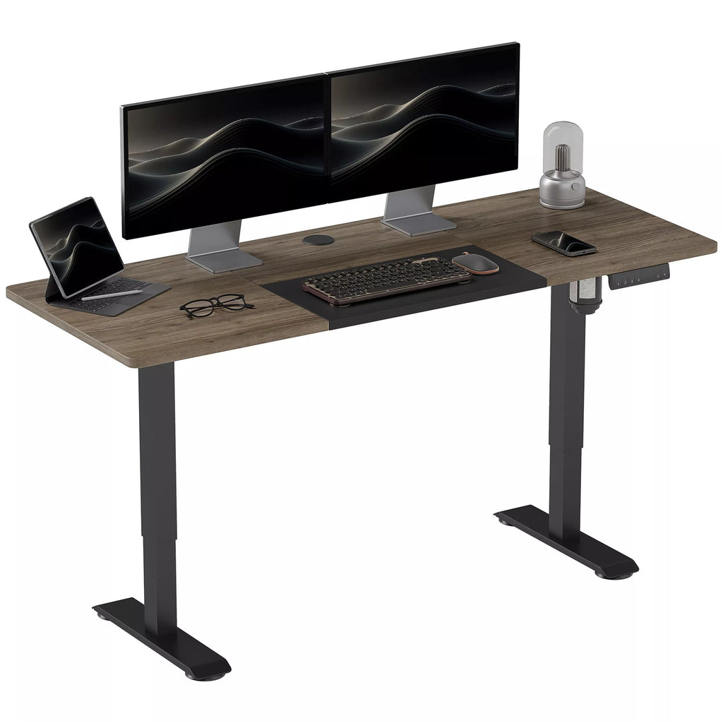 Aukščio reguliuojamas stalas Elektrinis 140 x 70 cm Kompiuterio stalas su 4 atminties valdymo funkcijomis, 4 dalių stalviršis, stovimojo-sėdimojo stalo su apsauga nuo susidūrimo, apsauga nuo perkaitimo Juodas