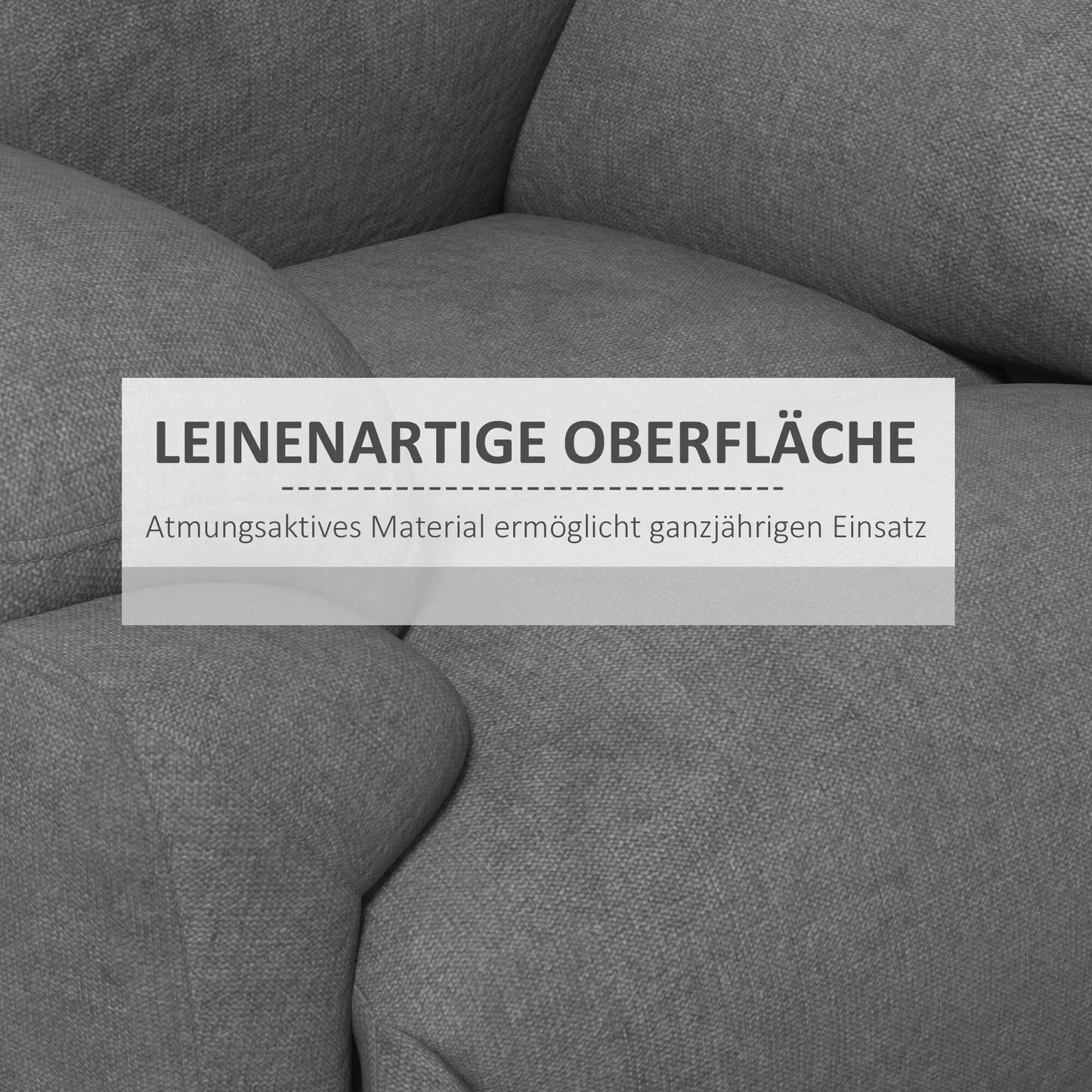 Poilsio krėslas, atlošiamas krėslas, TV krėslas, su poilsio funkcija, lininė išvaizda, 93 cm x 88 cm x 102 cm, pilkos spalvos