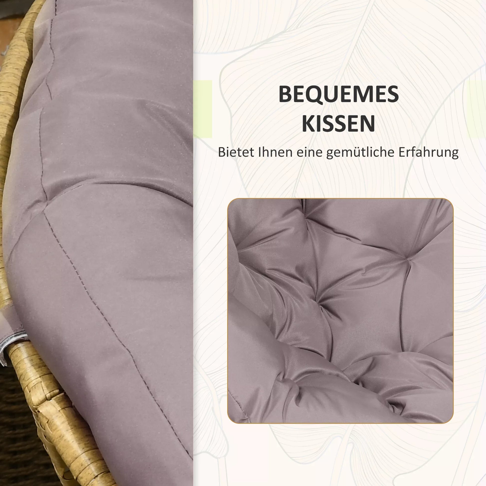 Bistro rinkinys Balkono rinkinys Terasos rinkinys, atsparus atmosferos poveikiui, nuimami pagalvėlės, 85 cm x 70 cm x 82 cm, natūralus + šviesiai rudos spalvos