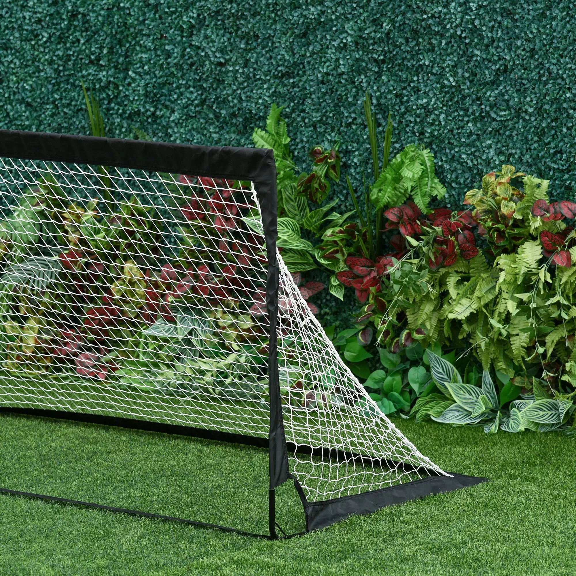 Futbolo vartai 183 x 90 x 90 cm su krepšiu, 2 vnt., juodi
