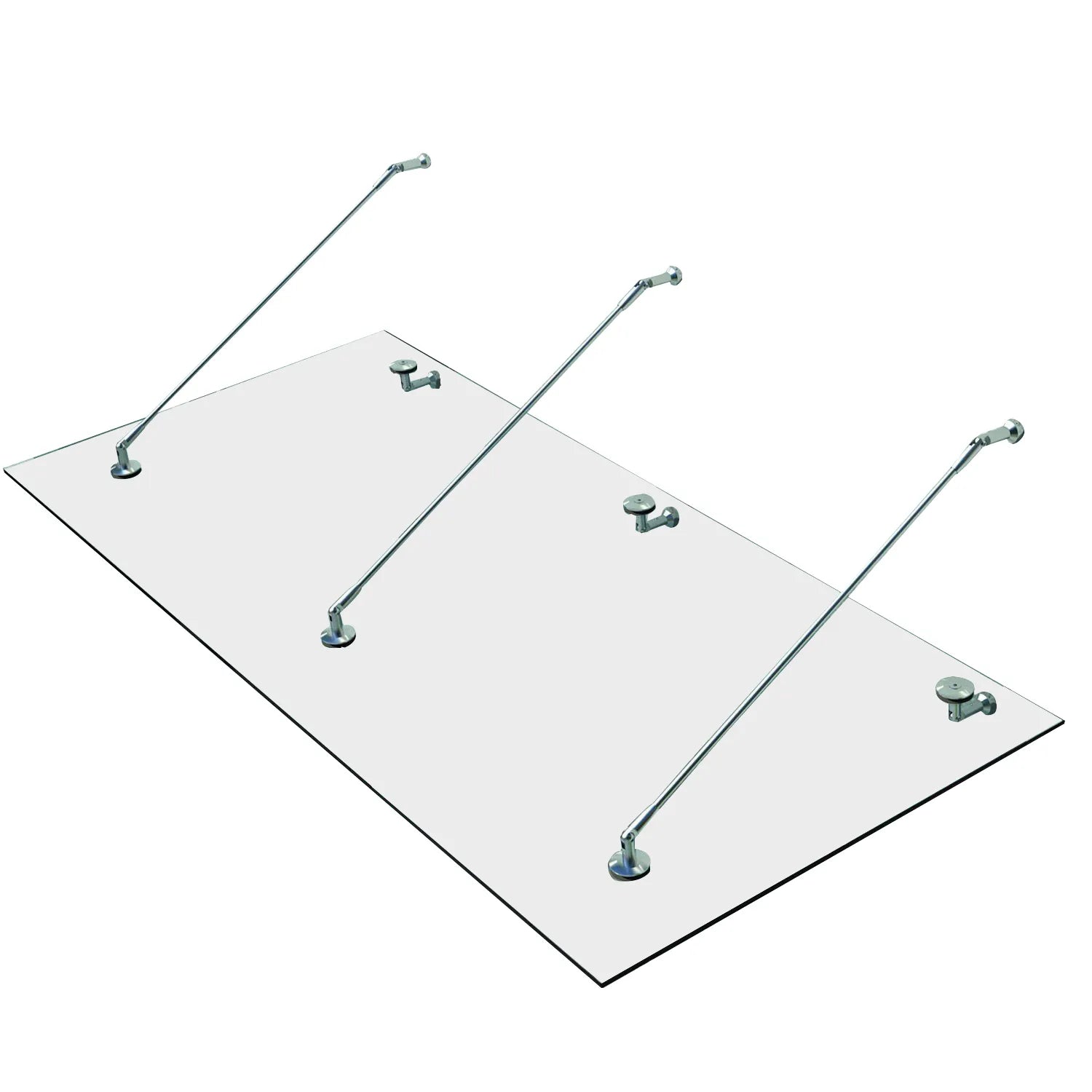 Stogelis Stiklinis stogelis Durų stogelis Grūdintas stiklas (ESG) Nerūdijantis plienas Skaidrus stiklas (200x90cm) (L)