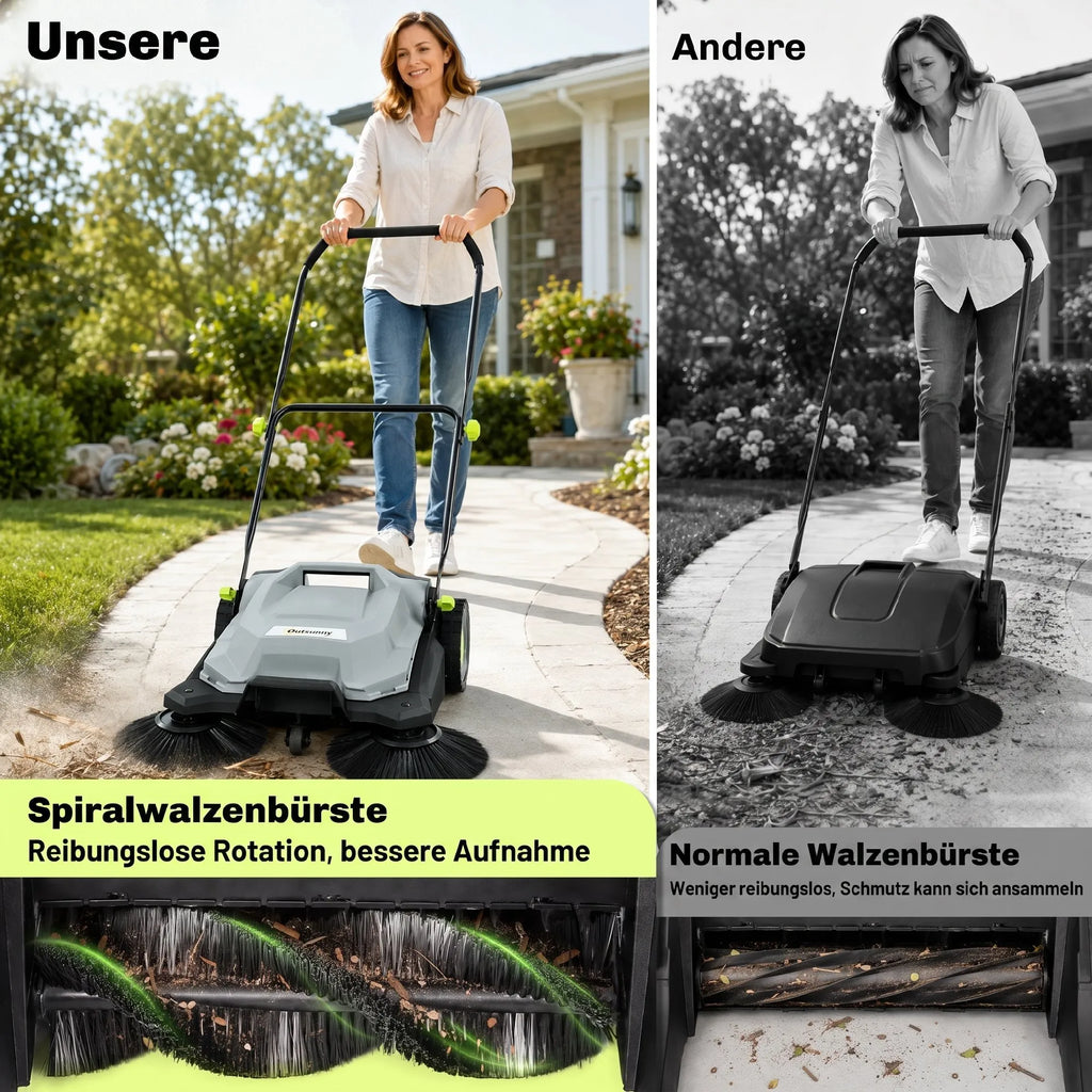Rankinė šlavimo mašina, 68 cm darbinis plotis, 24 l talpa, pilka