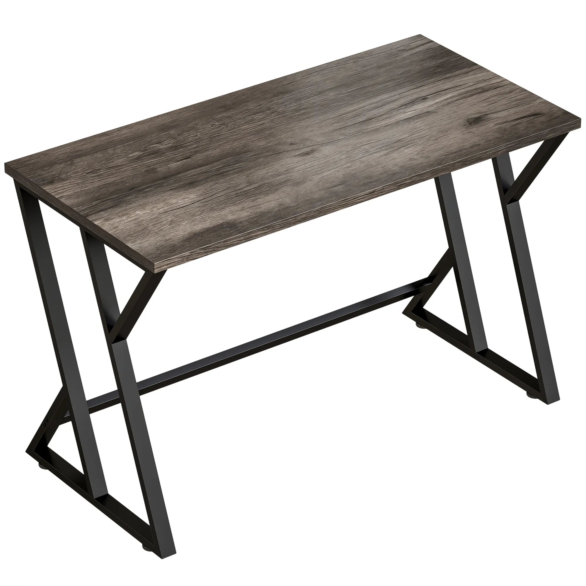 Rašomasis stalas 120x60 cm su Z formos metaliniu rėmu, pilkas