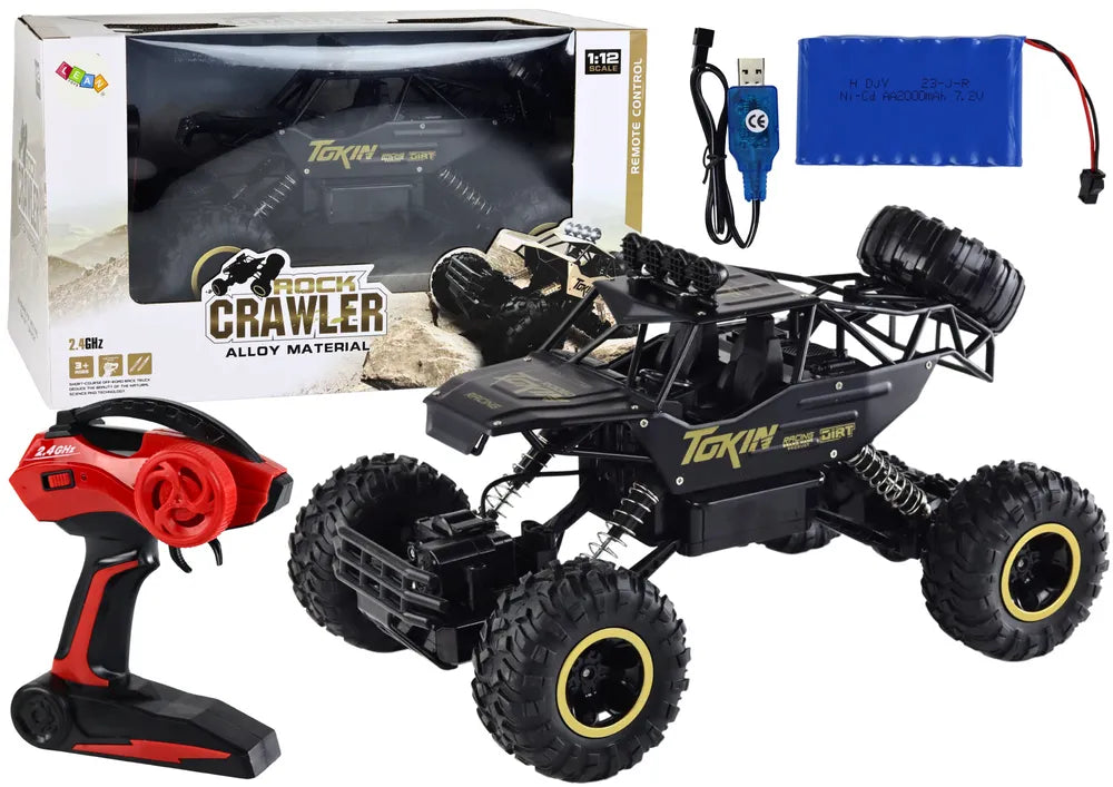 RC automobilis, 1:12, 4×4, 2,4 GHz, juodas