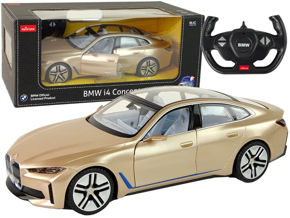 RC automobilis, BMW i4, 1:14, auksinis