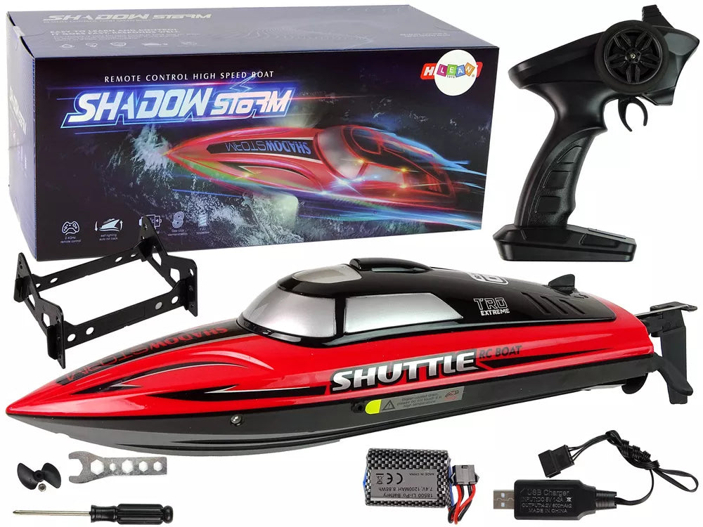 RC motorlaivis, 2,4 G, 20–25 km/h, raudonas