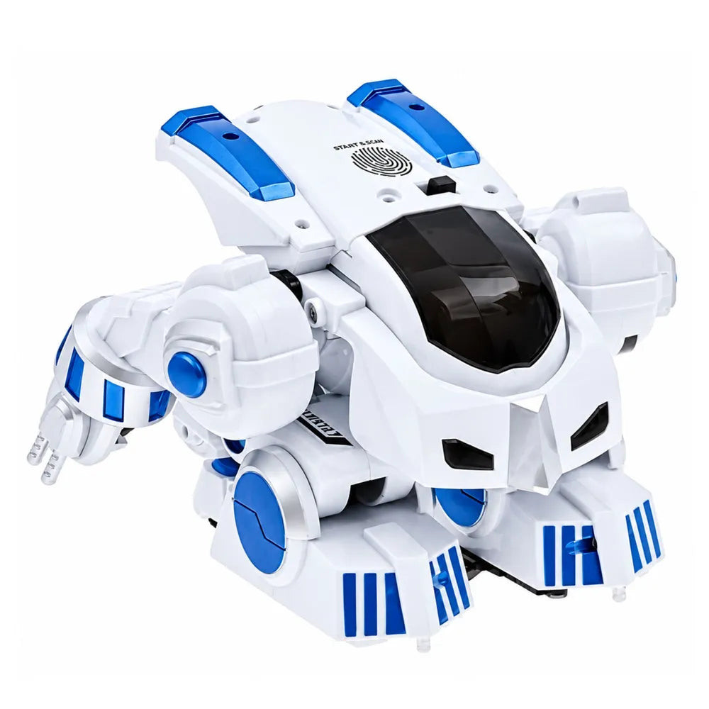 RC robotas K4 transformuotas į mašinos formą, vaizdas iš šono