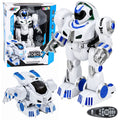 RC robotas K4 dviejose formose šalia originalios pakuotės dėžutės