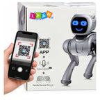 RC robotas šuo, programuojamas, rožinis, su „Bluetooth“ ir LED ekranu