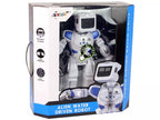 RC roboto pakuotė su funkcijų piktogramomis ir gaminio atvaizdu