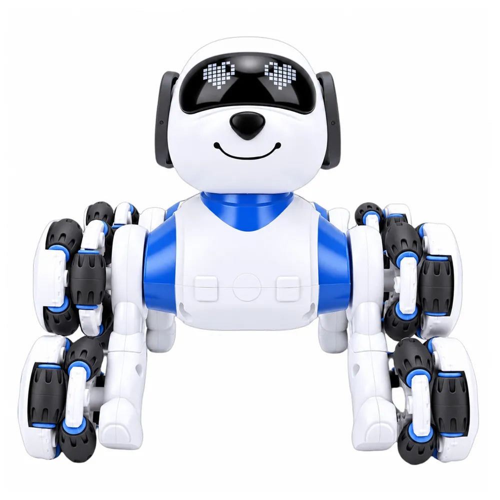 RC šuo-robotas, 8 ratai, 360° sukiniai, mėlynas