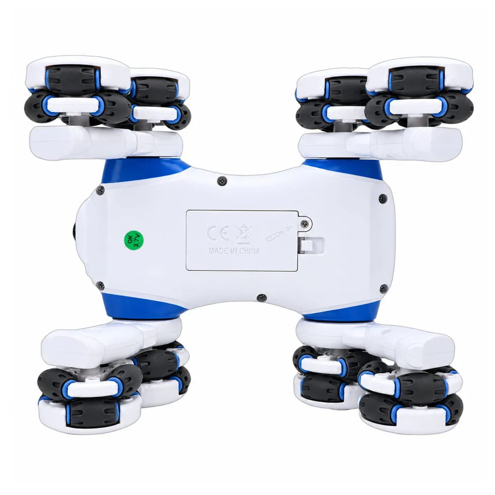 RC šuo-robotas, 8 ratai, 360° sukiniai, mėlynas
