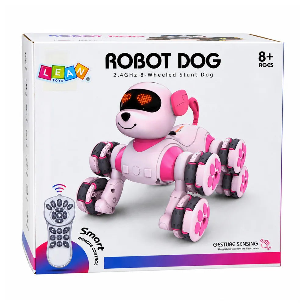 RC šuo-robotas, 8 ratai, 360° sukiniai, mėlynas