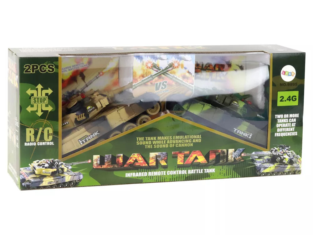 RC tankų rinkinys, 2 vnt., 7,2 V, infraraudonųjų spindulių mūšio sistema