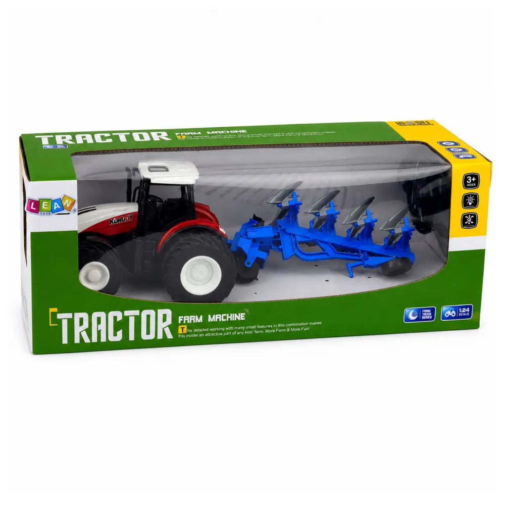 RC traktoriaus su plūgu pakuotės dėžutė