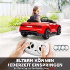 Tėvai valdo elektromobilį nuotolinio valdymo pultu