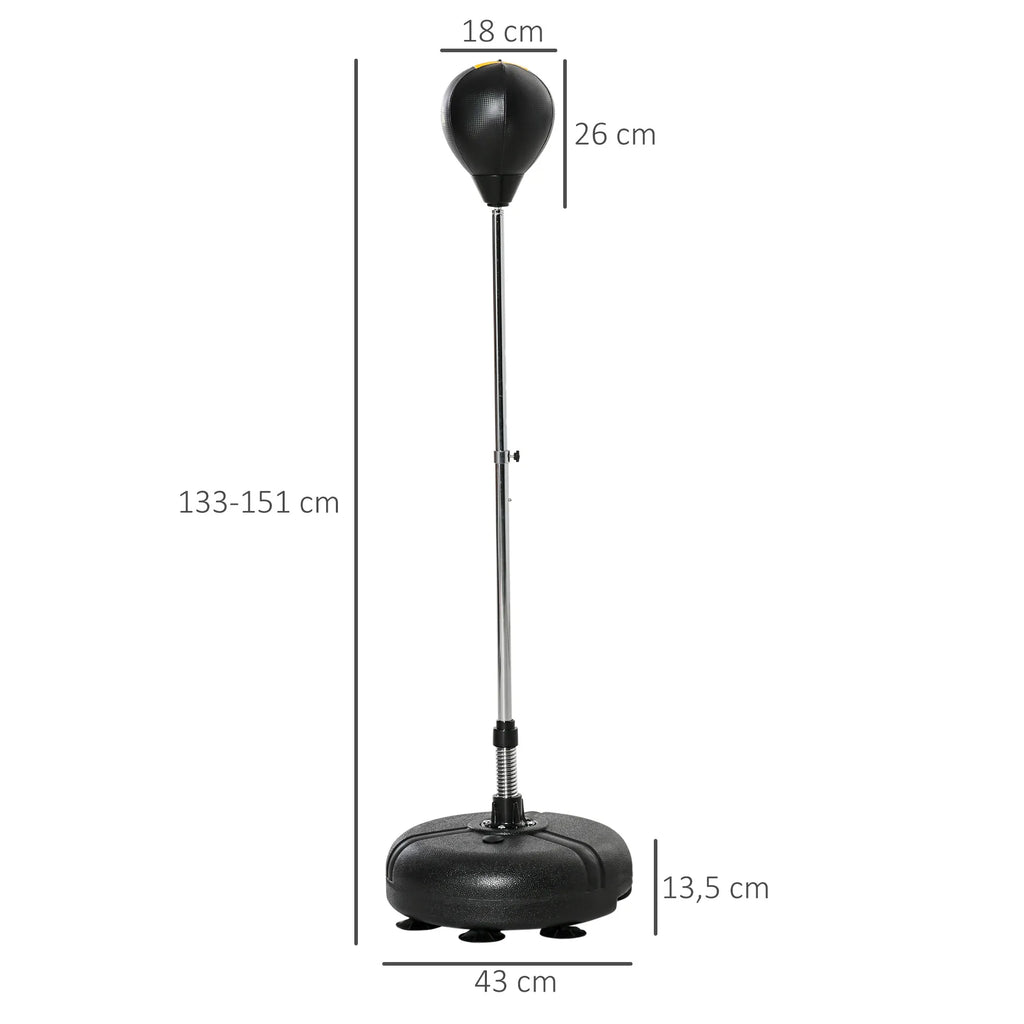 Reguliuojamas bokso kriaušės stovas, 133–151 cm, juodas