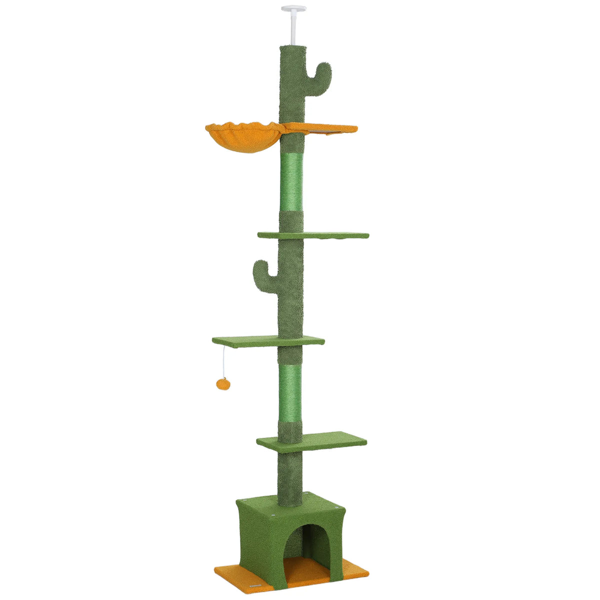 Reguliuojamas draskyklė katėms 230-275 cm, žalia